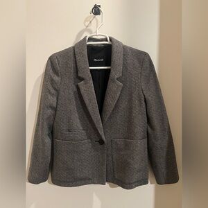 Madewell Women's Gray & Black Geometric Blazer- XS